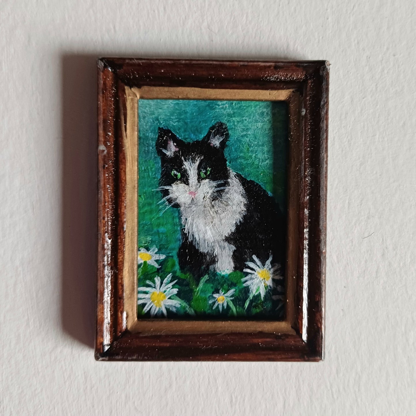 Tufty the Cat Miniature Oil Painting