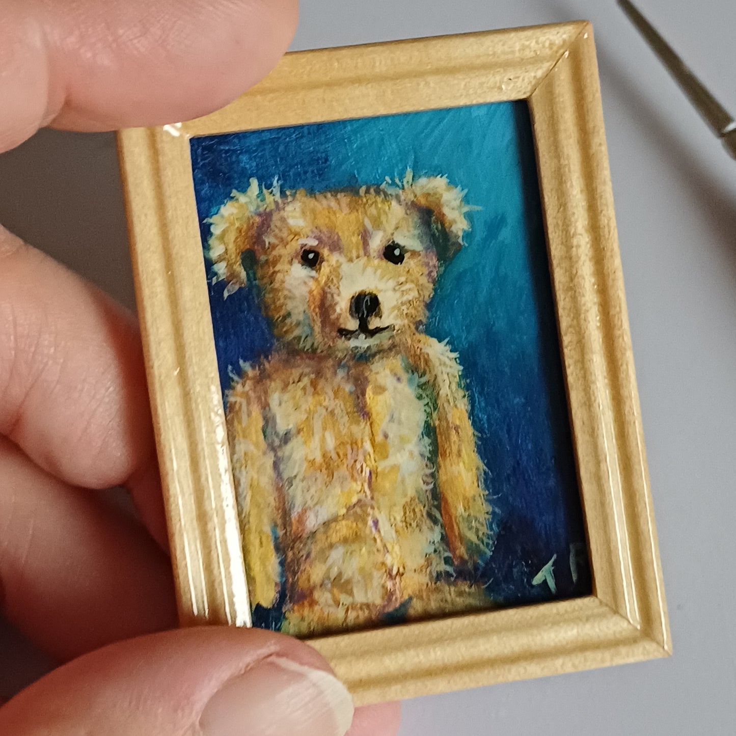 Edward Bear Miniature Oil Painting