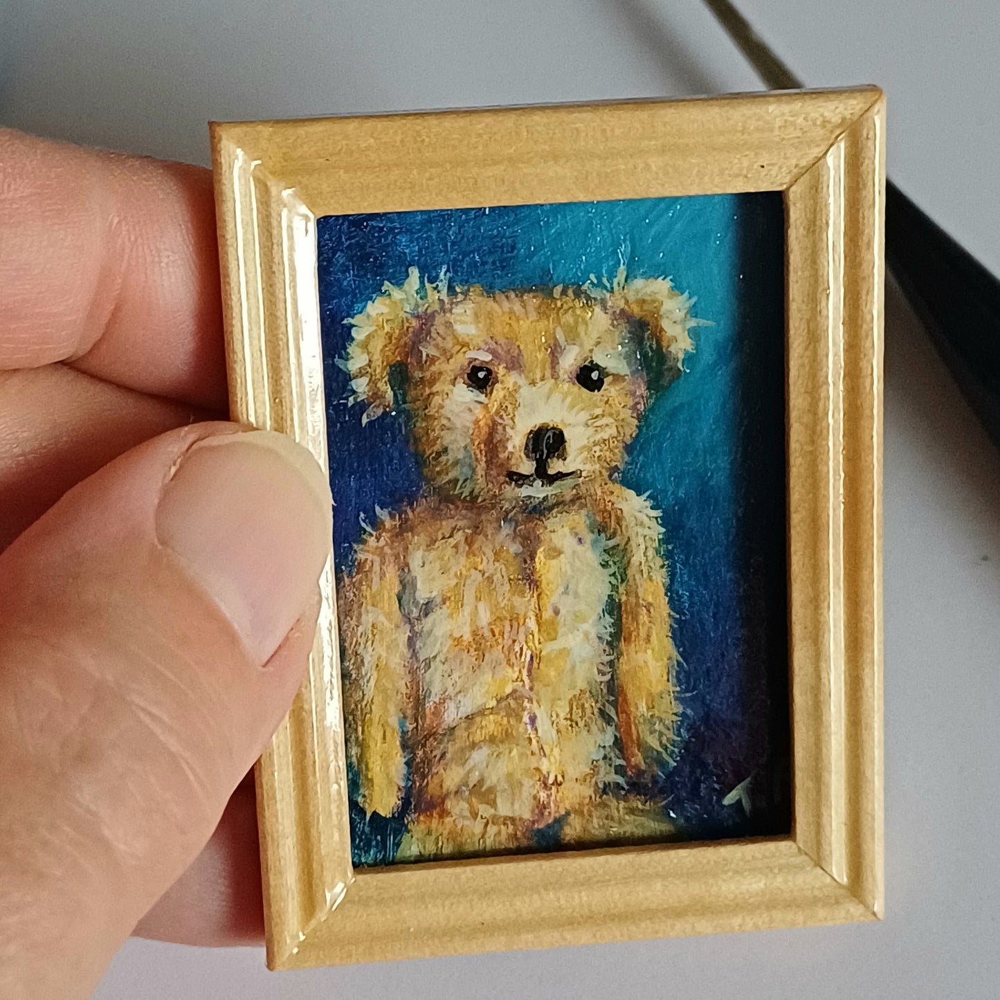 Edward Bear Miniature Oil Painting