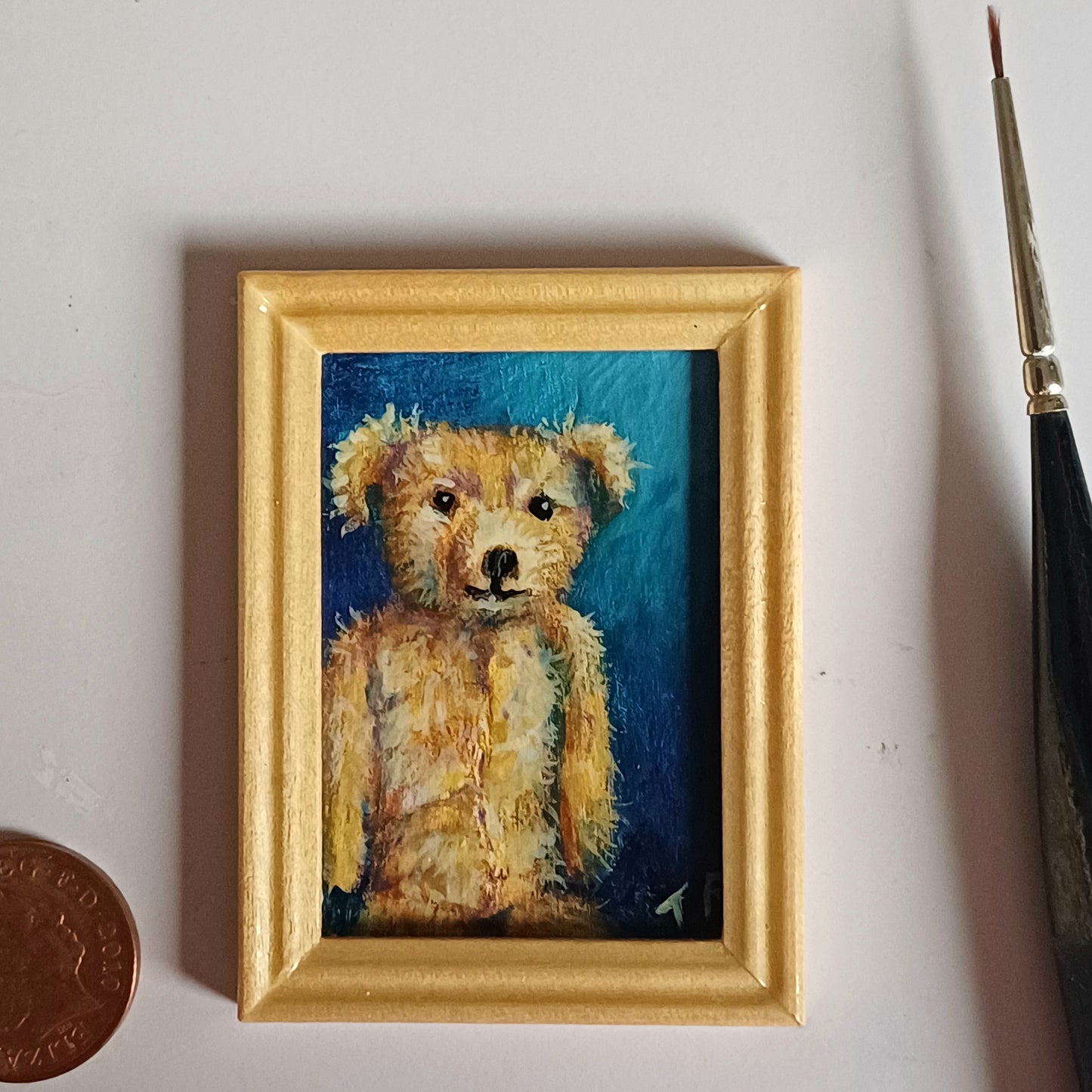 Edward Bear Miniature Oil Painting